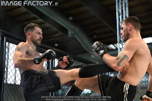 2022-05-07 Milano in the Cage 8 04459 Timothy Baranzini-Ovidio Lucutar - MMA 70kg